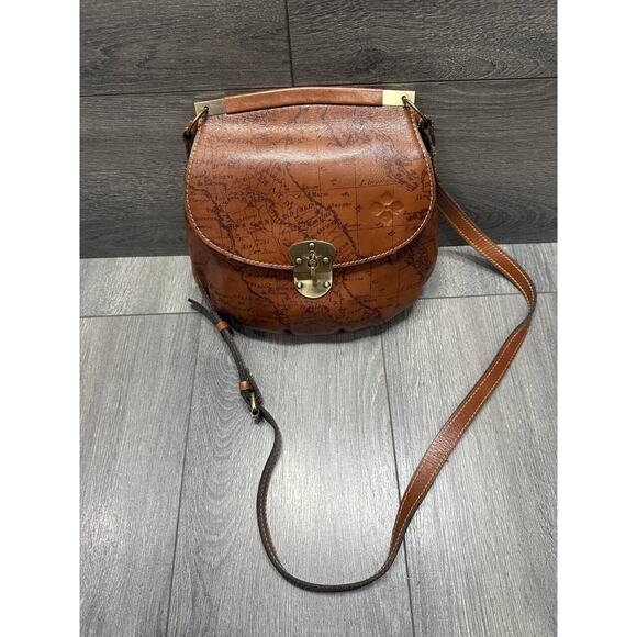 Patricia Nash Handbags - Patricia Nash Leather Veneto Crossbody Bag Signature Map Brown B000579